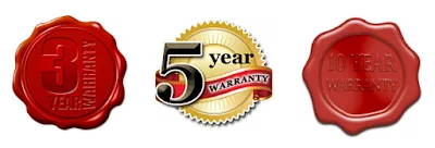 A five-year warranty seal