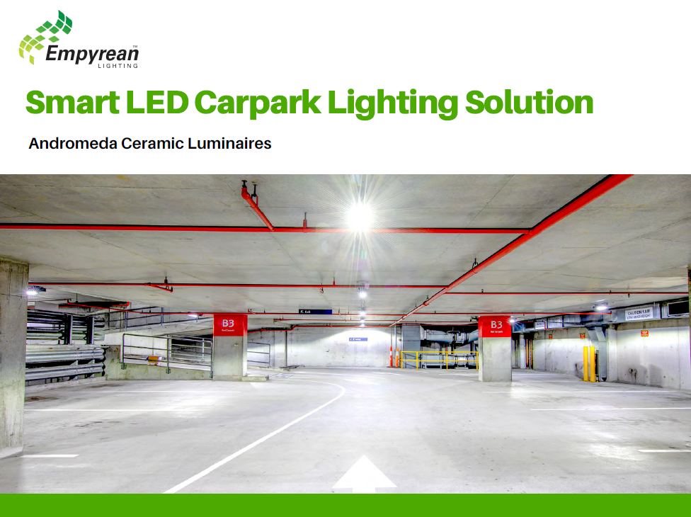 Cover of the Empyrean carpark LED lighting solutions brochure