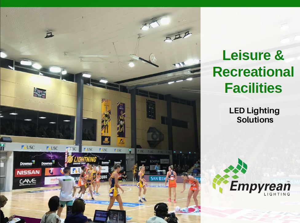 Cover of the Empyrean leisure and recreational facilities LED lighting solutions brochure
