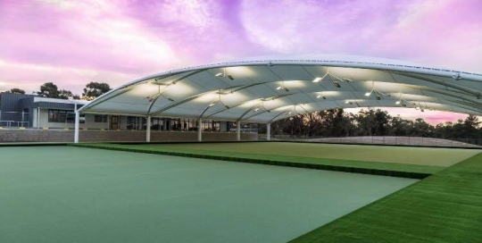 Andromeda Park luminaires mounted on triple droppers